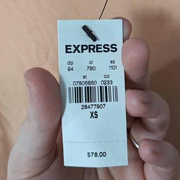 NWT Express Tie-Waist Peachy Padded Shoulder‎ Midi Tank Dress Size XS - Picture 7 of 7